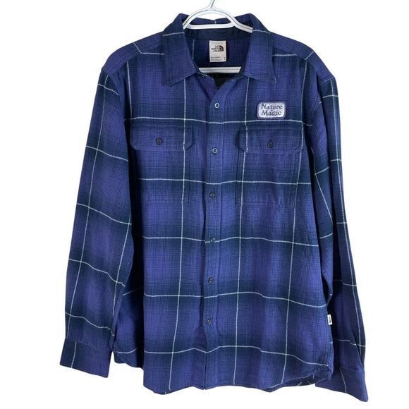 NEW The‎ North Face Mens Arroyo Flannel Shirt Medium Summit Navy Blue Cotton $90 - Picture 1 of 6